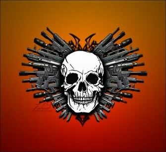 Skull And Gun By Fahad8702