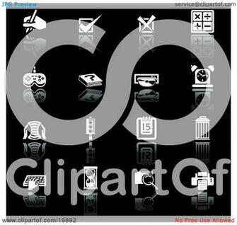 Of A Collection Black And White Application Icons Hand Writing