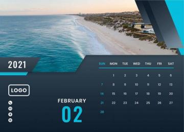 February Desktop Calendar Wallpaper