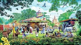 Old English Village Fayre Hq Wallpaper