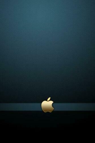 Gold Apple Logo With Blue Background iPhone Plus And