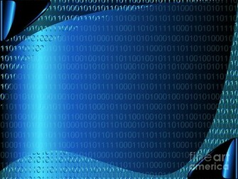 Digital Blue Binary Code Background Art