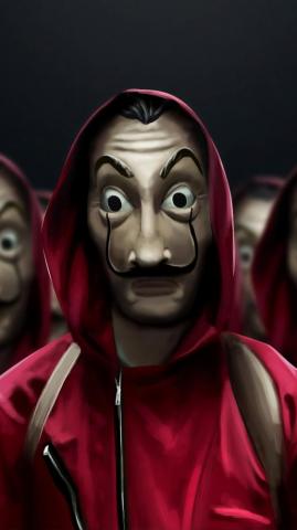Money Heist Costume Dali Mask 4k Wallpaper