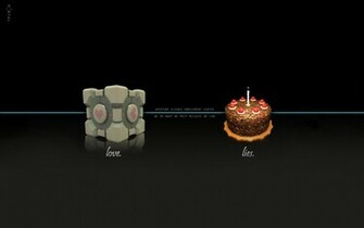 Portal Companion Cube Aperture Laboratories Cakes Wallpaper Background