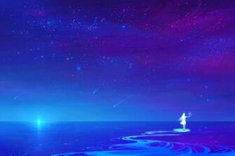 Anime Night Sky Wallpaper Virtual Reality