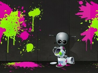 Pin Cute Robot Desktop Wallpaper