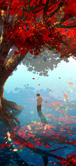 Anime Tree Phone Wallpaper