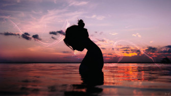 Women Pacific Ocean Sunset Silhouette Wallpaper HD