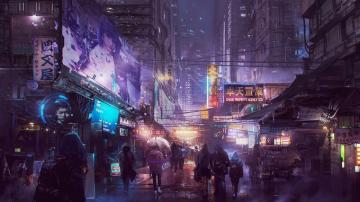 Cyberpunk City Art Wallpaper