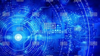 Blue Computer Circuit Board Background Loop Stock Animation Royalty