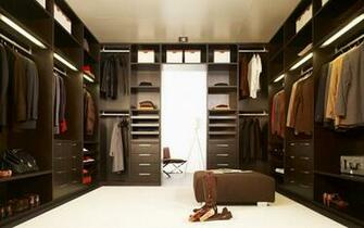 Interior Design Elegant Dark Brown Wardrobe Closet With Two Row