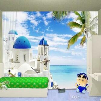 Charming Santorini Wallpaper 3d Seascape Photo Natural