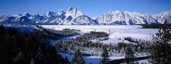 Mountains Landscapes Winter Snow Forest Wyoming Tetons HD Wallpaper Of