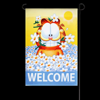 Spring Garfield Welcome Garden Flag