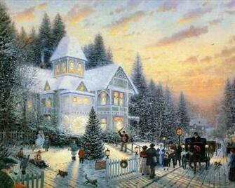Kinkade Wallpaper Paintings Art Computer Desktop