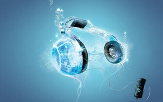 Blue Headphones Wallpaper Background
