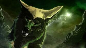 Wallpaper Wolf S Rain Wolves Lightning Anime Roar Night