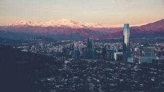 Santiago Cityscape And Mountains Wallpaper Id