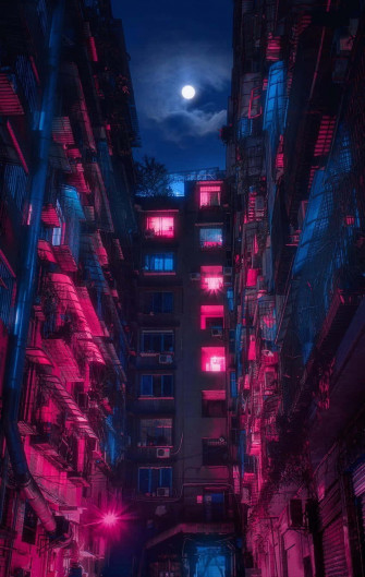 Blue And Pink Aesthetic Neon Wallpaper