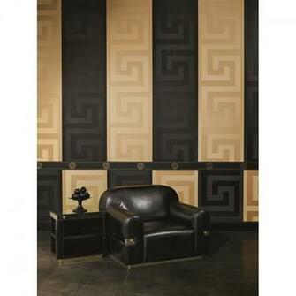Versace Home Greek Key Gold Luxury 70cm Wallpaper By As Creation