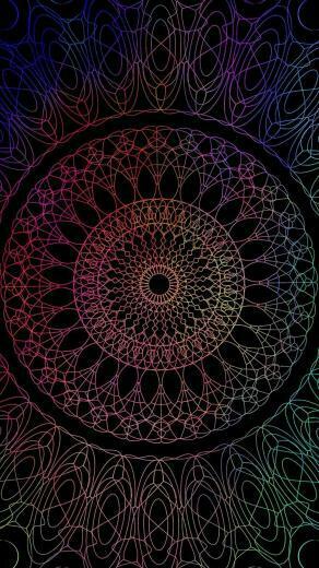 iPhone Wallpaper Pattern Purple Fractal Art Circle Textile