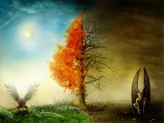 Hell Vs Heaven Wallpaper HD Desktopinhq
