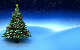 Christmas Tree On A Magic Blue Night HD Wallpaper