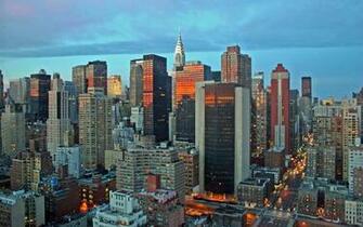 New York Evening Skyline Wallpaper Pixel City HD