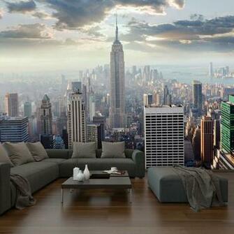 Wall Mural Photo Large New York Sunrise Scene Wallpaper Interior Art