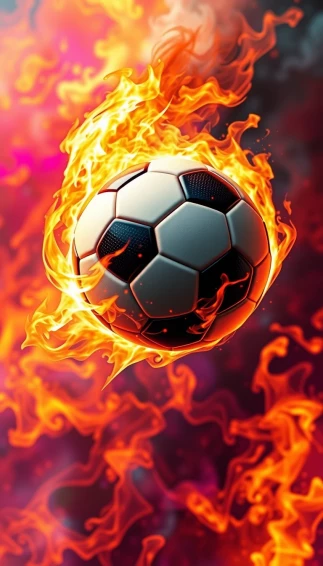 Flaming Soccer Ball Wallpaper