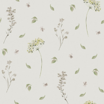 Sweet Meadow Wallpaper In Sage Green On Linen Cream Lucie Annabel