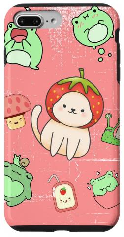 Amazon iPhone Plus Kawaii Cat In Strawberry Hat