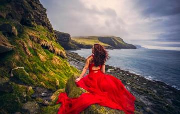 Wallpaper Girl Sunset Mood The Ocean Coast Denmark Dress