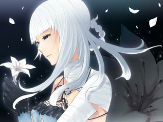 Anime Wallpaper Nier Kaine Purple Eyes White Hair Braid