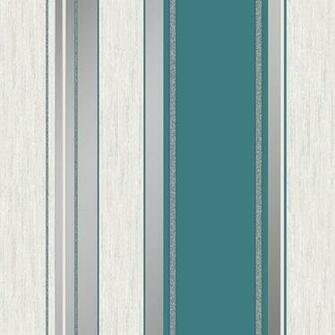 Teal Silver Glitter M0801 Synergy Stripe Vymura Wallpaper