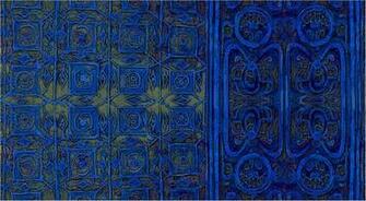 Orient Blue Contemporary Wallpaper