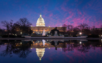 Usa Winter Washington United States Capitol Lakes Pond