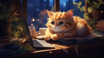 Cute Orange Cat HD Desktop Wallpaper By Laxmonaut Em