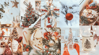 Aesthetic Christmas Collage Desktop Wallpaper By Givesunrelatedadvice