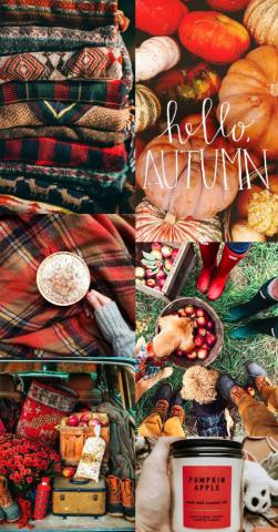 Autumn Collage Wallpaper Red Apple Fab Mood