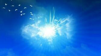 Clouds And White Light In The Middle Birds Flying Background