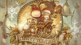 Santa And Elves On The Train Happy Holiday HD Wallpaper