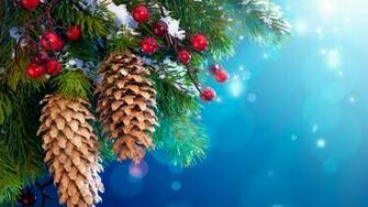 New Year Christmas Tree Decoration Snow Twigs Berries