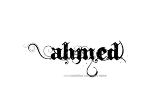 Ahmed Name Design Tattoo