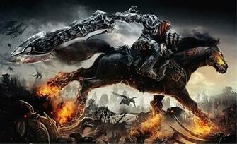 Flaming Horse Galloping Darksiders Wallpaper