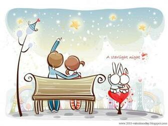 Cute Cartoon Couple Love HD Wallpaper For Valentines Day