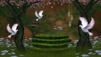 Beautiful Nature Wallpaper For Desktop In 3d With Pigeons