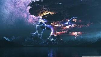 Volcano Eruption Lightning Wallpaper