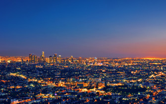 Los Angeles Cities Architecture Buildings Skyscrapers Night Lights