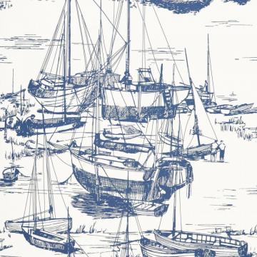 Buy Zingara Delft White Blue Wallpaper Little Greene